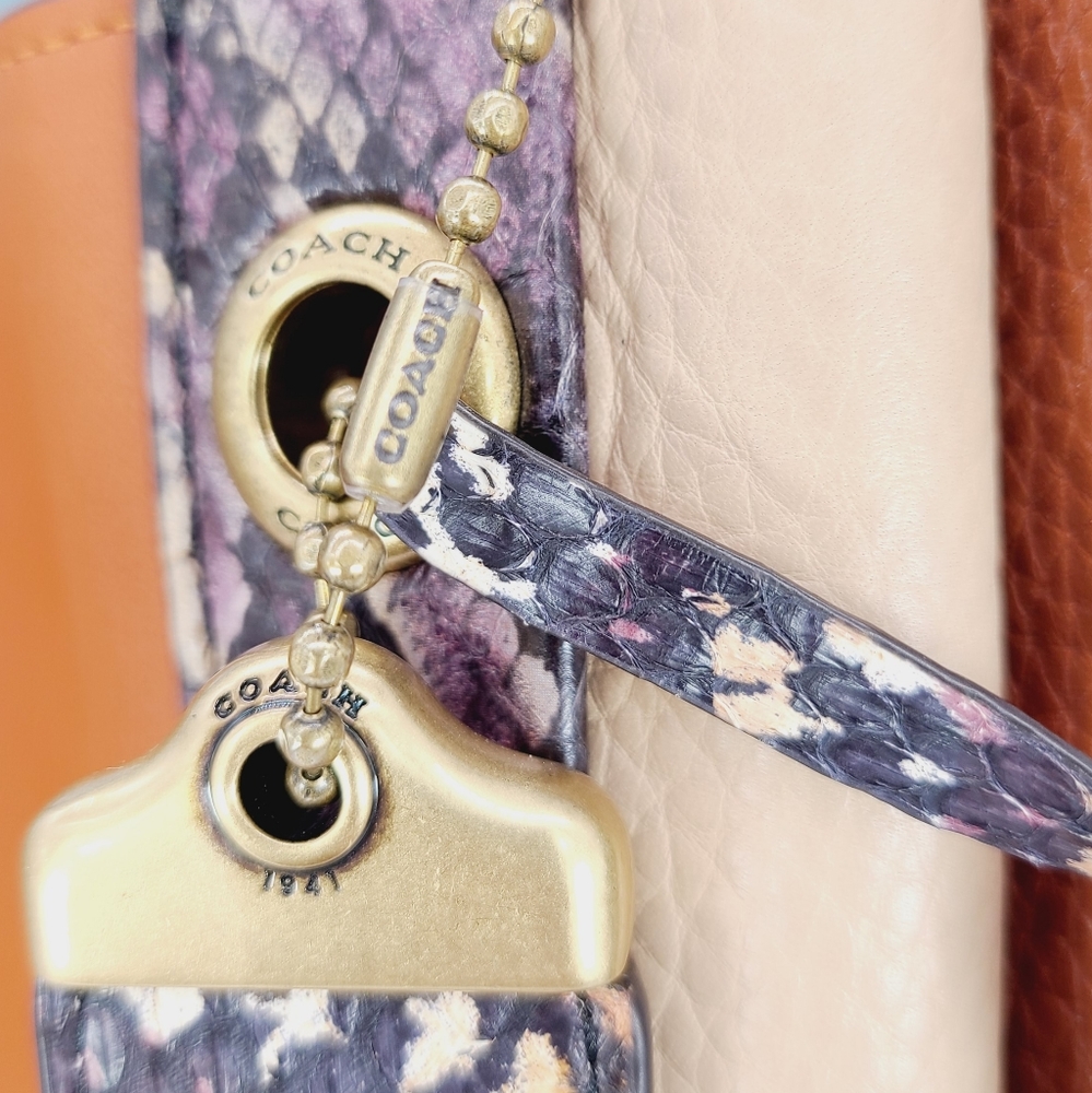 COACH Harmony Hobo Colorblock Snakeskin - Picture 13 of 15